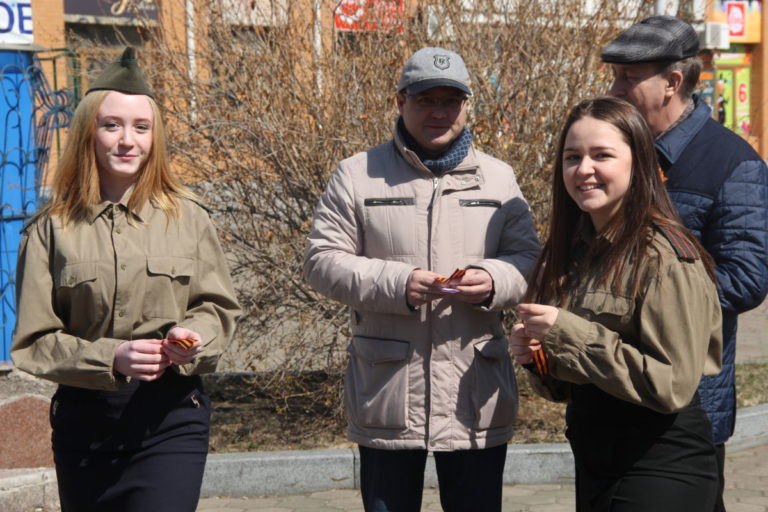 Студенты колледжа приняли участие во Всероссийской акции  «Георгиевская ленточка»